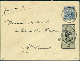 Lettre N° 6A, TAG 75c Noir S/gris, Sur Entier Postal à 25c, TB, Utilisation Rare - Altri & Non Classificati