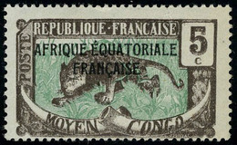 Neuf Avec Charnière N° 22a, 5c Brun Foncé Et Vert Sans Surcharge Tchad, Cl, TB - Sonstige & Ohne Zuordnung