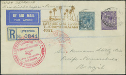 Lettre Zeppelin 7 SAF 1932 Pour Récife Pernambuco, Càd De Transit Berlin 25.9.32, Arrivée Pernambuco 29.IX.32, T.B. - Other & Unclassified