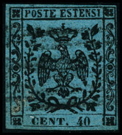 Oblitéré N°5a. 40c Bleu Ciel. T.B. Signé Diéna (Sassone N° 5). - Altri & Non Classificati