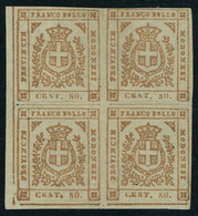 Neuf Avec Charnière N° 11, 80c Brun Orange, Bloc De 4, Bdf, Superbe, Signé Diéna. Sassone 18 : 1350€ - Other & Unclassified