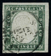 Oblitéré N° 10, 5c Vert émeraude Foncé, Superbe, Signé Fiecchi, Sassone 13f - Sonstige & Ohne Zuordnung