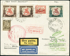 Lettre ZEPPELIN 6ème S.A.F. 1932. L.R. De Kaunas (10.IX.32), Pour Recife-Pernambuco. Au Verso CàD De Transit De Berlin ( - Otros & Sin Clasificación