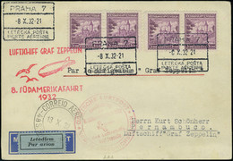 Lettre Zeppelin 8è SAF 1932 Prag 8.10.32 Pour Pernambuco, Arrivée 13.10.32 T.B. - Sonstige & Ohne Zuordnung