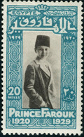 Neuf Avec Charnière N°136/138B. La Série FAROUK Centre Noir (136) Et Brun 137/139. T.B. Rare - Otros & Sin Clasificación