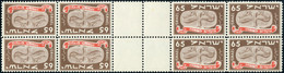 Neuf Sans Charnière N° 10a/14a, Série Nouvel An 1948, Tête-bêche Avec Pont, Bloc De 8 Timbres, TB - Sonstige & Ohne Zuordnung