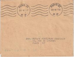 Lettre 1952 De Paris 21 Pour Paris Oblitération Krag PP - 1921-1960: Periodo Moderno