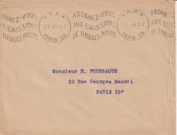 Lettre 1952 De Paris 28 Pour Paris Oblitération Krag PP - 1921-1960: Periodo Moderno