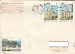 TOURISM, CHURCHES, STAMPS ON COVER, 1993, CUBA - Brieven En Documenten