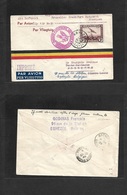 Airmails - World. 1933 (7 Sept) Belgium - SIERRA LEONE (10 Sept) GERMAN SOUTH AMERICA Trop. Fkd 5 Fr Env + Red Cachet. V - Other & Unclassified