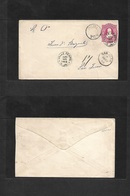 Argentina - Stationery. 1886 (25 Apr) Valle Fertil - San Juan (28 Apr) 8c Red Stat Env. VF Origin Cds. Rare Item. - Other & Unclassified