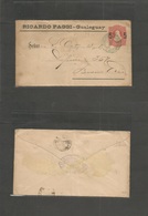 Argentina - Stationery. 1891 (29 Nov) Gualeguay - Buenos Aires (30 Nov) 5c/8c Red Stat Env. Rare PRIVATE Company Name Ri - Other & Unclassified