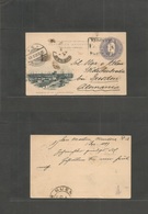 Argentina - Stationery. 1897 (1 Dec) San Martin, Mendoza - Germany, Dresden (0 Dec) 5c Grey Illustrated Bocariandude Sta - Other & Unclassified