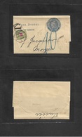 Argentina - Stationery. 1903. Rosario - Switzerland, Morges 1c Blue Complete Stat Wrapper + Taxed + Airmail Swiss Postag - Other & Unclassified