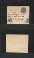 Argentina - Stationery. 1906 (19 May) Jujuy - Germany, Bielefeld. 1c Blue Stat Wrapper + 2 Adtls. Rare Overseas Village  - Other & Unclassified
