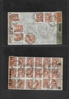 Argentina - Xx. 1945 (31 Enero) Mar De Ajó - Brazil, Santo Proceres Issue. Multifkd Front And Reverse Envelope, Dual Cen - Otros & Sin Clasificación