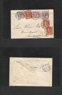 Australia. 1897 (Nov 9) Melbourne, Via - Switzerland, Nenchatel (11 Dic) QV. Multifkd Env, Tied Cds. - Other & Unclassified