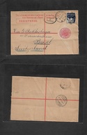 Australia. 1902 (June 9) NSW, Albury - Switzerland, Basel (13 July) 3d Red Registered Stat Env + 2 1/2d Blue Adtls, Cds  - Other & Unclassified