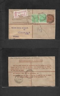 Australia. 1923 (29 Oct) Melbourne, Elisabeth St. - Germany, Possneck (3 Dec) Registered Multifkd 5d Brown Stat Env, Cds - Otros & Sin Clasificación