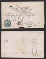 Austria. 1851 (28 June) Triest - Naples, Sardegna (5 July) E Fkd Single 9 Kr Machine Paper Good Margins, Tied Cds, Mns C - Other & Unclassified