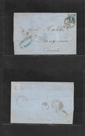 Austria. C. 1860 (13 Dec) Triest - Langenau, Bohemia. Fkd E 15 Kr Blue Type I (nº10) Fine. - Autres & Non Classés