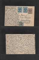 Austria - Stationery. 1921. Wien 77 - Switzerland, Oerlikon (5 July) 1kr Brown Stat Card + 2 Adtls, Taxed + Arrival Swis - Other & Unclassified