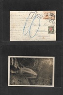 Austria - Xx. 1929 (4 Sept) Rothis - Switzerland, Oberurnen (6 Sept) Fkd Ppc + Taxed + Arrival Swiss P. Due Tied Cds. VF - Other & Unclassified