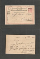 Austrian Levant. 1892 (25 Febr) Salonica - Sweden, Stockholm (1 March) 20 Para Ovptd Stat Card. Fine Used. - Other & Unclassified