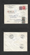 Belgium - Xx. 1923 (2 July) Brussels - Switzerland, Geneve (5 Aug) Registered Multifkd Envelope + Taxed + Arrival Swiss  - Other & Unclassified