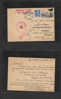 Belgium. 1940 (8 Aug) Belgian Red Cross In France. Free Frank 70c. France Arc Triumph Stat Card + Adtl. Circulated To Be - Other & Unclassified