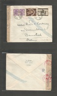 Belgium - Xx. 1943 (13 Febr) Berchemiantwj - Bennebroek, Netherlands. WWII Occupation. Multifkd Censored Envelope. - Other & Unclassified