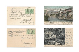 Bosnia. 1901-06. Broki, BUNA, Blajaj, Mostar. 2 Fkd Cards Addressed To Belgrade, Serbia. VF. - Bosnia And Herzegovina