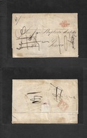 Brazil - Stampless. 1855 (20 Apr) Pernambuco - Italy, Genova (19 June) Direct Italian Ship. Disinfection Slits. EL Full  - Autres & Non Classés