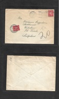 Canada. 1950 (Oct 12) Saskatoon - Switzerland, Zurich (30 Oct) Fkd Env + Taxed + Swiss Postage Due 20c Red, Tied Arrival - Otros & Sin Clasificación