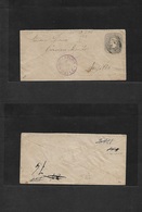 Chile - Stationery. 1876 (17 April) Concepcion - Angeles. 5c Grey On Beige Paper No Lines, 138x68mm, Selchi 5AI, HG9 Gri - Cile