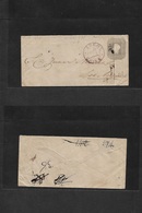 Chile - Stationery. 1876 (19 June) Angol - Los Angeles. 5c Grey On Beige Paper, 138x68mm, Paper No Lines, Selchi 5AI, HG - Chile