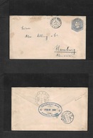 Chile - Stationery. 1902 (3 Febr) Puerto Montt - Germany, Hamburg (10 March) 10c Grey Blue Stat Env. Selchi 2c, HGGB. Fi - Chile