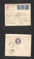 Chile - Stationery. 1906 (23 Apr) Valdivia - Malaysia, Penang, Straits Settlements (27 June) Via London. Registered 1,5  - Chili