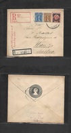 Chile - Stationery. C. 1910. Santiago - Austria, Wien. Registered 20c Lilac Stat Env + 3 Adtls Incl Valdivia 12c Red Ovp - Cile