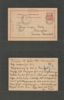 China. 1901 (17 May) German Kiatschou. Tsingtau - Shanghai (20 May) 10 Pf Red Consular Mail Stat Card. VF Used. - Autres & Non Classés