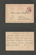 China. 1901 (26 Aug) German Kiatschou. Tsingtau - Lovaim, Belgium (5 Oct) 10 Pf Red Stat Card. Fine Used + Dest. - Autres & Non Classés
