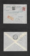 China - Xx. 1916 (21 Feb) French PO. Ovptd Issue. Shanghai - France, Evreux (17 March) Via Siberia. Registered Multifkd  - Other & Unclassified