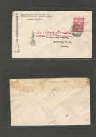 China - Xx. 1937 (21 Sept) Manchuria - Harbin - Canada, Wolfsville, NS. Single 4fn Red Fkd Air, Tied Cds. American Briti - Other & Unclassified