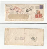 China - Xx. 1939 (24 March) USA (Prexy) NYC - Canton. Fkd Legal Envelope At  Cts Rates + Doble Postage Dues / Taxes Chin - Other & Unclassified