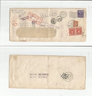 China - Xx. 1939 (24 March) USA (Prexy) NYC - Canton. Fkd Legal Envelope At  Cts Rates + Doble Postage Dues / Taxes Chin - Autres & Non Classés