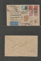 China - Xx. 1946 (28 Feb) Chengtu, Szechuan - Denmark, Copenhagen (16 March) Air Multifkd. Three Diff Issues Envelope. R - Other & Unclassified