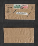 China - Xx. 1947 (10 Jan) Shanghai - Sweden, Storuman (23 Feb) Ovptd Air Issue, PM Rate. Multifkd Env. VF. - Other & Unclassified