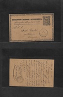 Colombia - Stationery. 1888 (21 Mayo) Manizales - Venezuela, Valencia Via Barranquilla - French Nazaire Intercaribbean P - Colombia