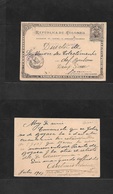 Colombia - Stationery. 1903. Bogota - France, Deuf Serre. 5c Black / Yellow Stat Card. Fine Card. - Colombia