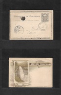 Colombia - Stationery. 1903 (17 Feb) 2c Black Stationary Card With Reverse Color Printed Recuerdo Salto Tequendama. Barr - Colombia